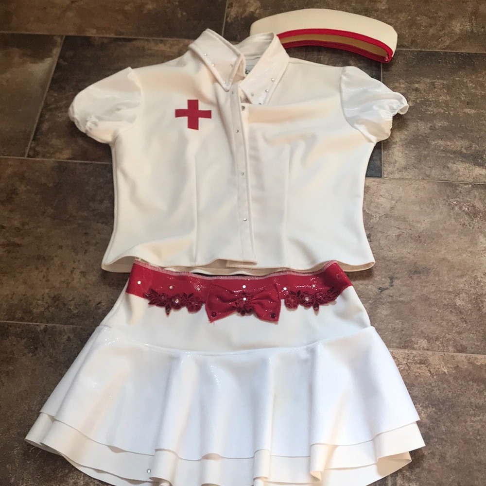 White and red doctor costume.